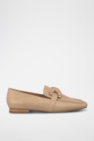 ##Mocassins en cuir nappa - Beige