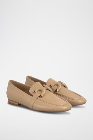 ##Mocassins en cuir nappa - Beige