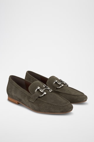 ##Mocassins en nubuck - kaki