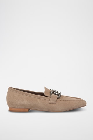 ##Mocassins en nubuck - Beige