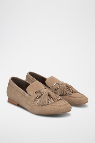 ##Mocassins en nubuck - Beige