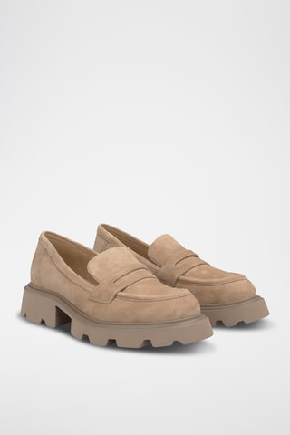 ##Mocassins en nubuck - Camel