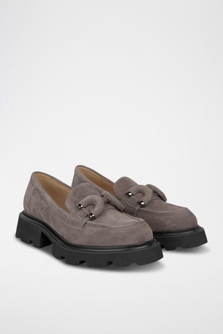 ##Mocassins en nubuck - Gris