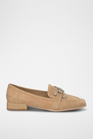 ##Mocassins en nubuck - Taupe