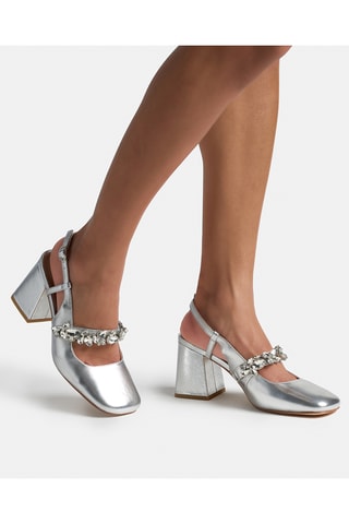 ##Escarpins en cuir - Argenté