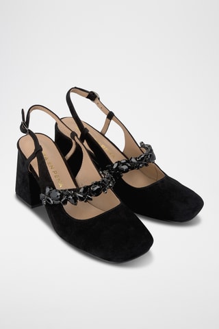 ##Escarpins en nubuck - Noir
