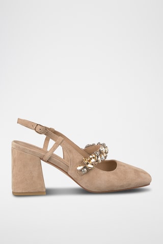 ##Escarpins en nubuck - Beige