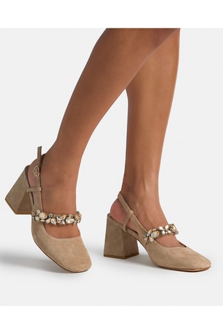 ##Escarpins en nubuck - Beige