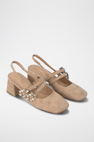 ##Escarpins en nubuck - Beige