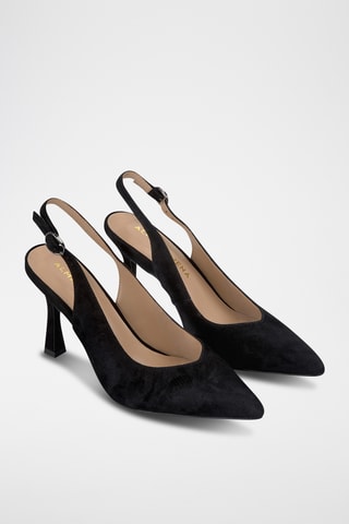 ##Escarpins en nubuck - Noir