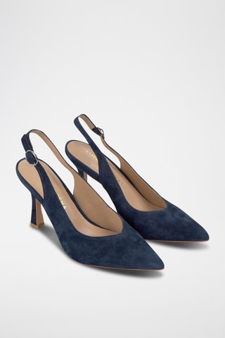 Escarpins en nubuck - Bleu marine