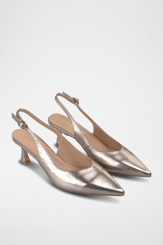 ##Escarpins en cuir - Argenté