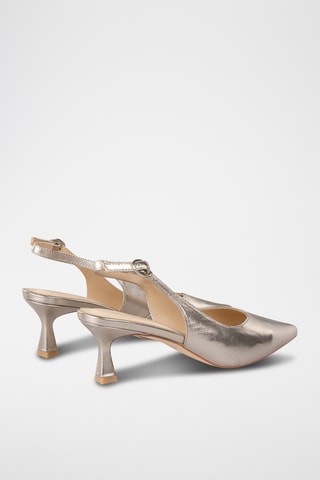 ##Escarpins en cuir - Argenté