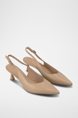 ##Escarpins en cuir nappa - Beige