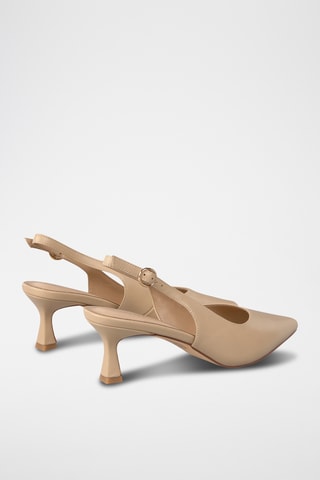 ##Escarpins en cuir nappa - Beige