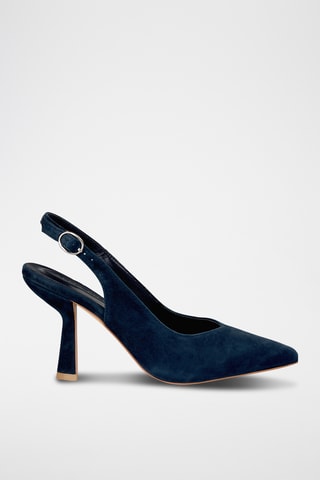 Escarpins en nubuck - Bleu marine