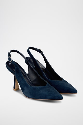 Escarpins en nubuck - Bleu marine