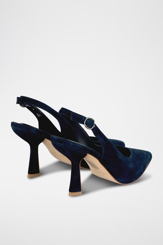 Escarpins en nubuck - Bleu marine