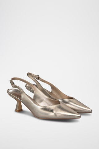 ##Escarpins en cuir - Argenté