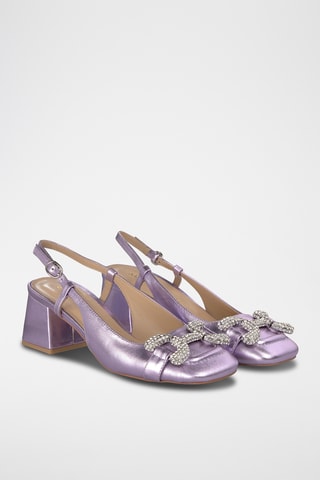 ##Escarpins à talons en cuir - Violet