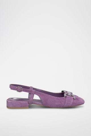 ##Ballerines à talons en nubuck - Violet