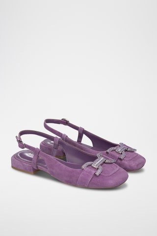 ##Ballerines à talons en nubuck - Violet