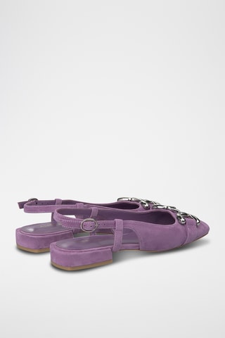 ##Ballerines à talons en nubuck - Violet