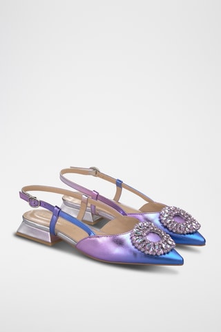 ##Ballerines à talons en cuir - Violet