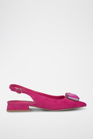 Ballerines en nubuck - Fuchsia