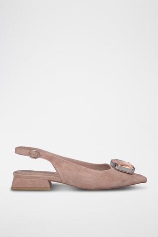 Ballerines en nubuck - Vieux rose