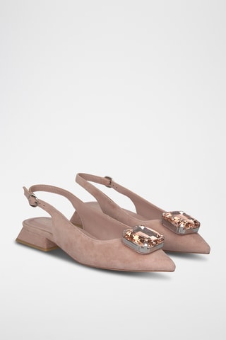 Ballerines en nubuck - Vieux rose