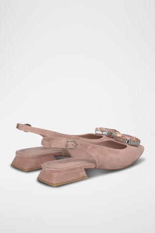 Ballerines en nubuck - Vieux rose