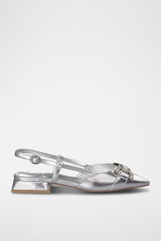 Ballerines en cuir - Argenté
