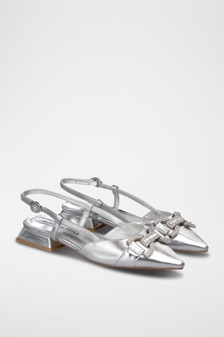 Ballerines en cuir - Argenté