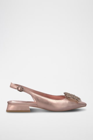 Ballerines en cuir - Doré rose