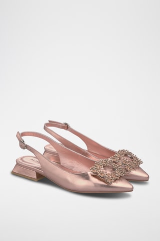 Ballerines en cuir - Doré rose