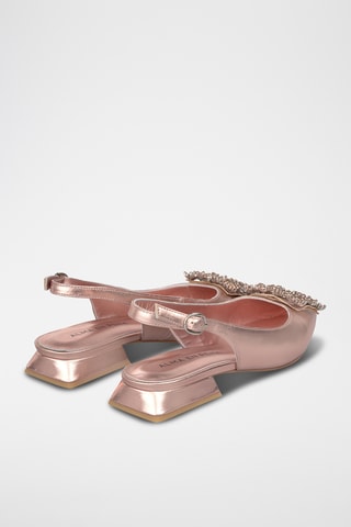 Ballerines en cuir - Doré rose