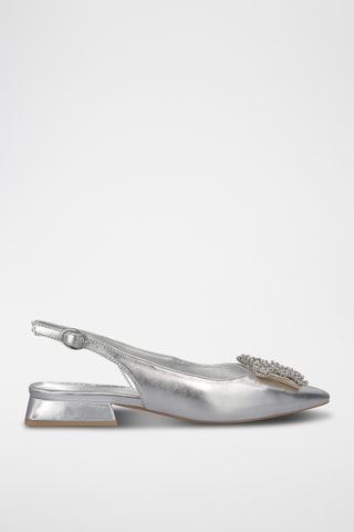 Ballerines en cuir - Argenté