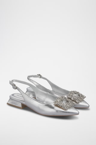 Ballerines en cuir - Argenté