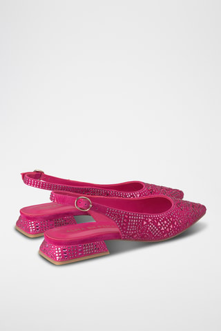 Ballerines en nubuck - Fuchsia