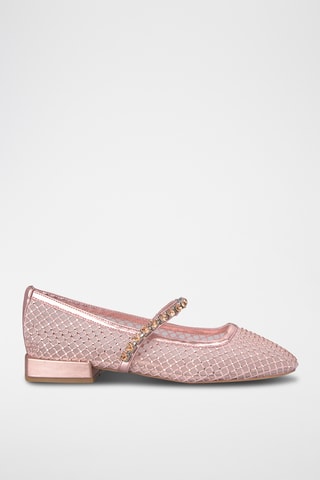 ##Ballerines en cuir - Argenté