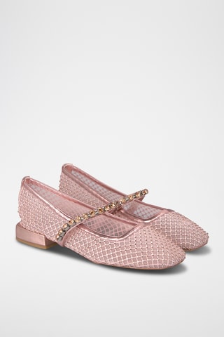 ##Ballerines en cuir - Argenté