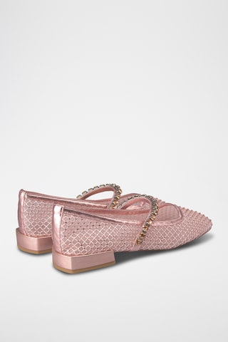 ##Ballerines en cuir - Argenté