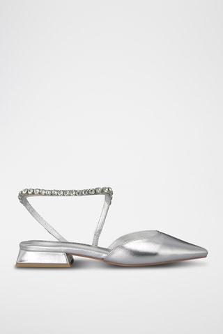 Ballerines en cuir - Argenté