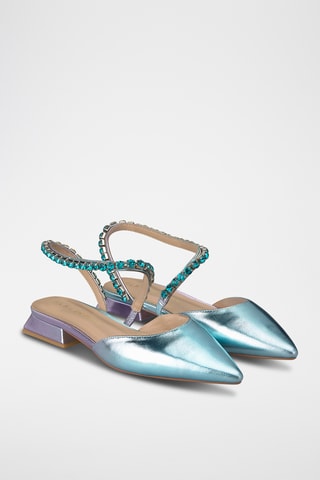 Ballerines en cuir - Turquoise
