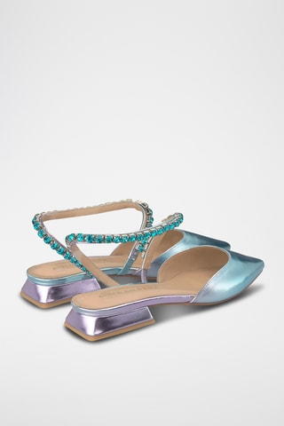Ballerines en cuir - Turquoise