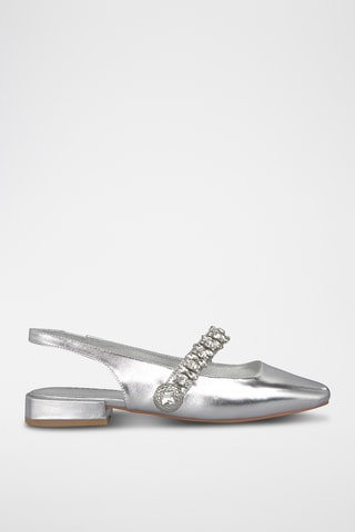Ballerines en cuir - Argenté