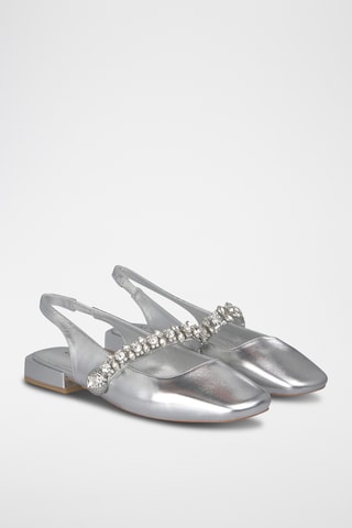 Ballerines en cuir - Argenté