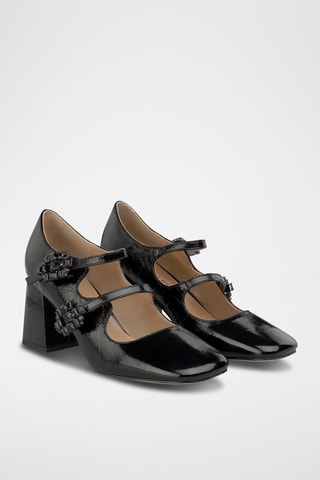 Babies à talons vernis - Noir