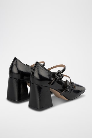 Babies à talons vernis - Noir
